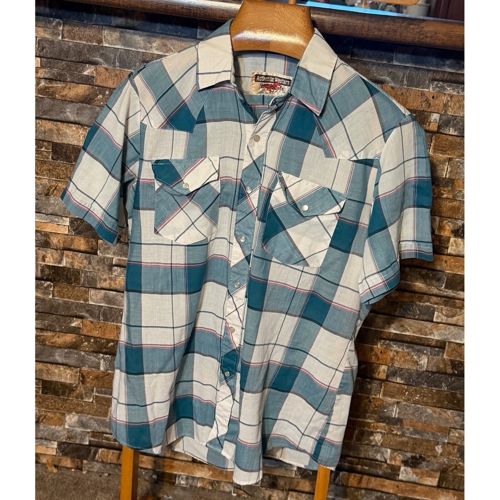 Vintage men's Authentic Western Youngbloods pearls snap shirt. Large. Rodeo